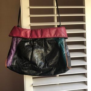 Leather 4 color pretty cross body/shoulder bag